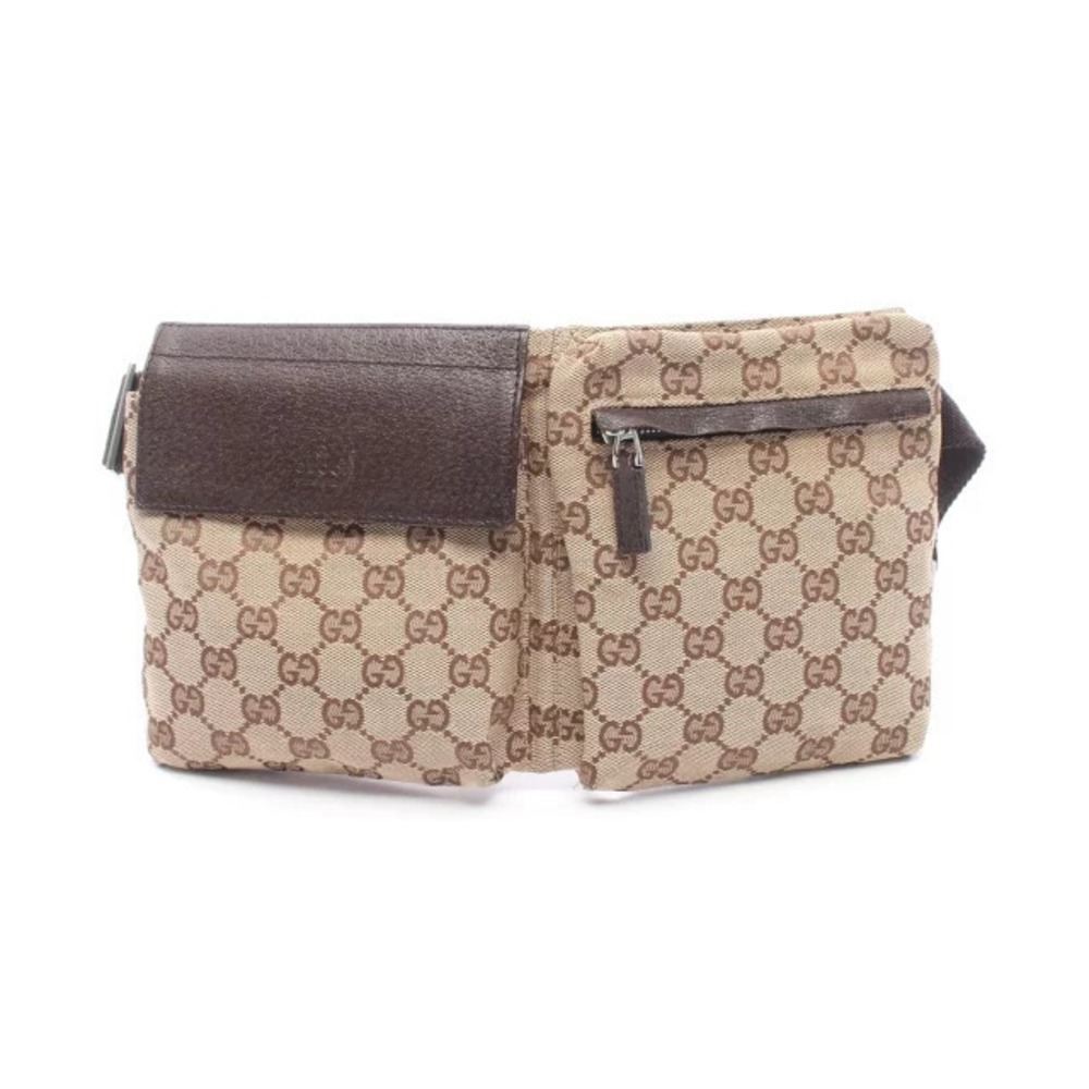 Gucci Waist Belt Crossbody bag body canvas leather Beige Cream brown